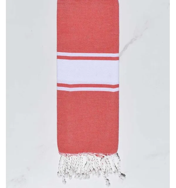 Telo mare per bambini rosso pallido Fouta Tunisia - 1