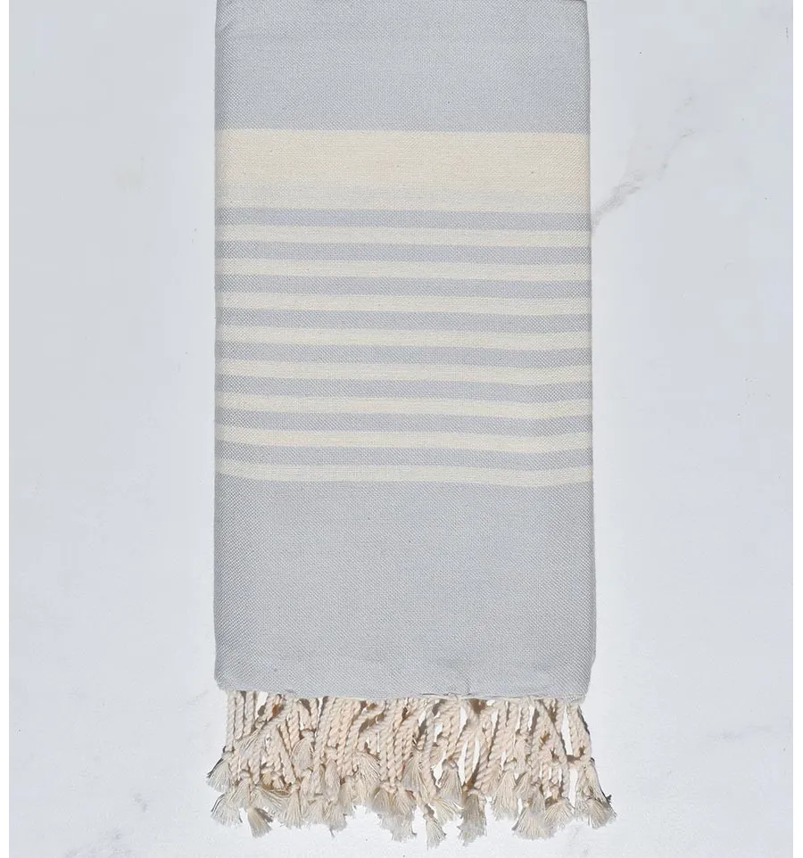 Fouta arabesque rayures marron Fouta Tunisia - 6