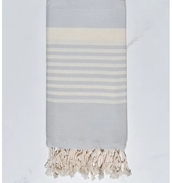 Fouta arabesque rayures marron Fouta Tunisia - 6