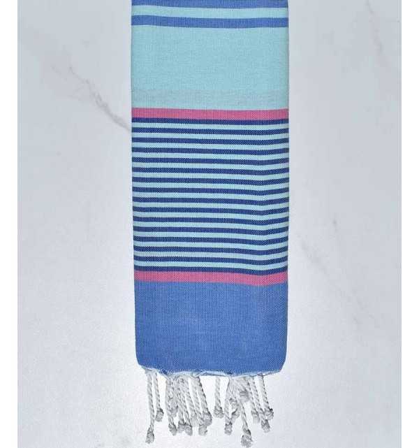 telo mare per bambini azur mist, rosa, blu fiordaliso e blu Fouta Tunisia - 1