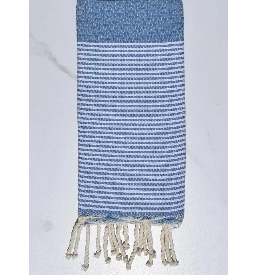 mini fouta nido d'ape blu carrello  - 1