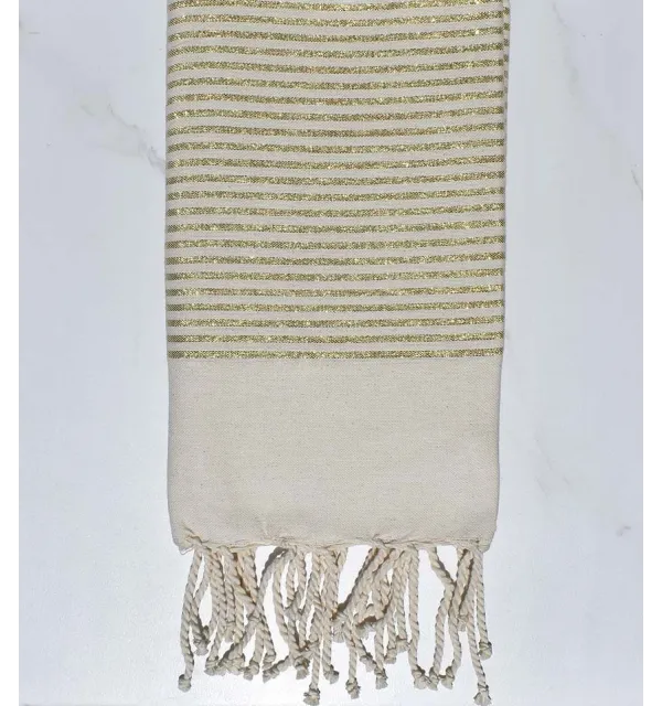 Fouta Lurex bianco sporco Fouta Tunisia - 2