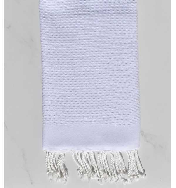 Fouta nido d'ape unita bianco Fouta Tunisia - 3