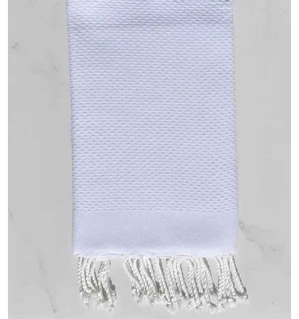 Fouta nido d'ape unita bianco Fouta Tunisia - 3