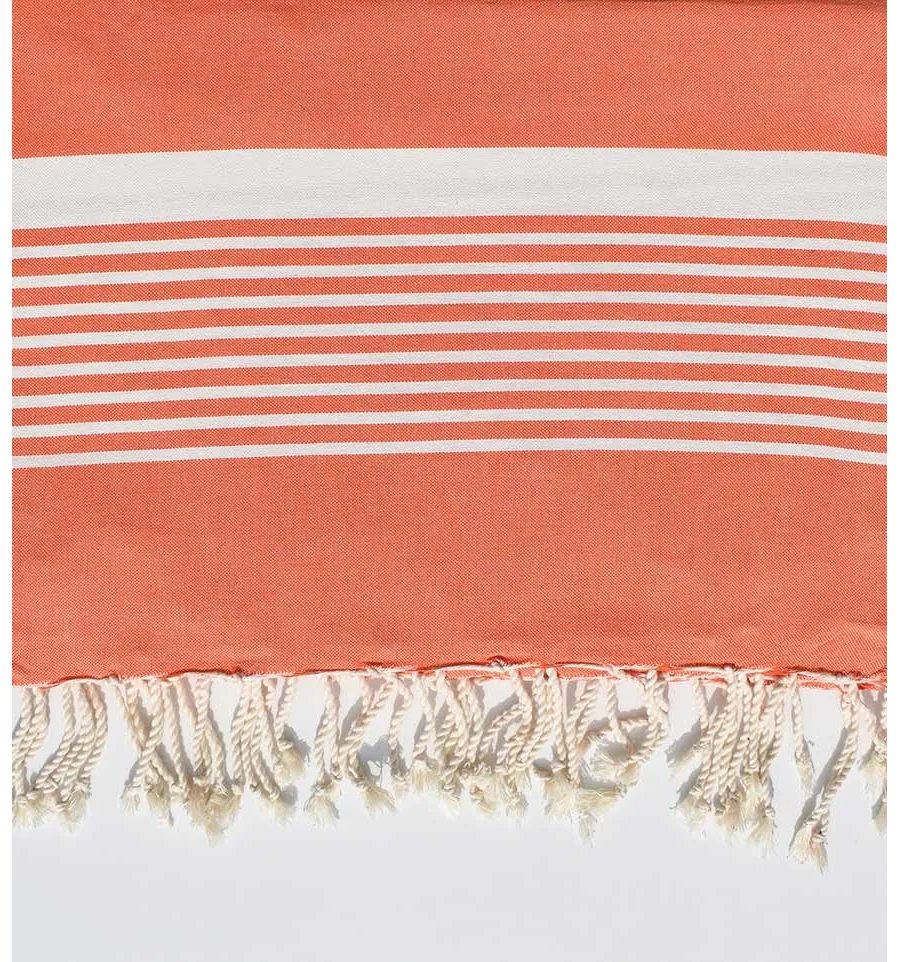 Grande fouta corallo a righe  - 1