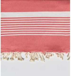 Grande fouta colore incarnato 2m * 2,85m Fouta Tunisia - 1