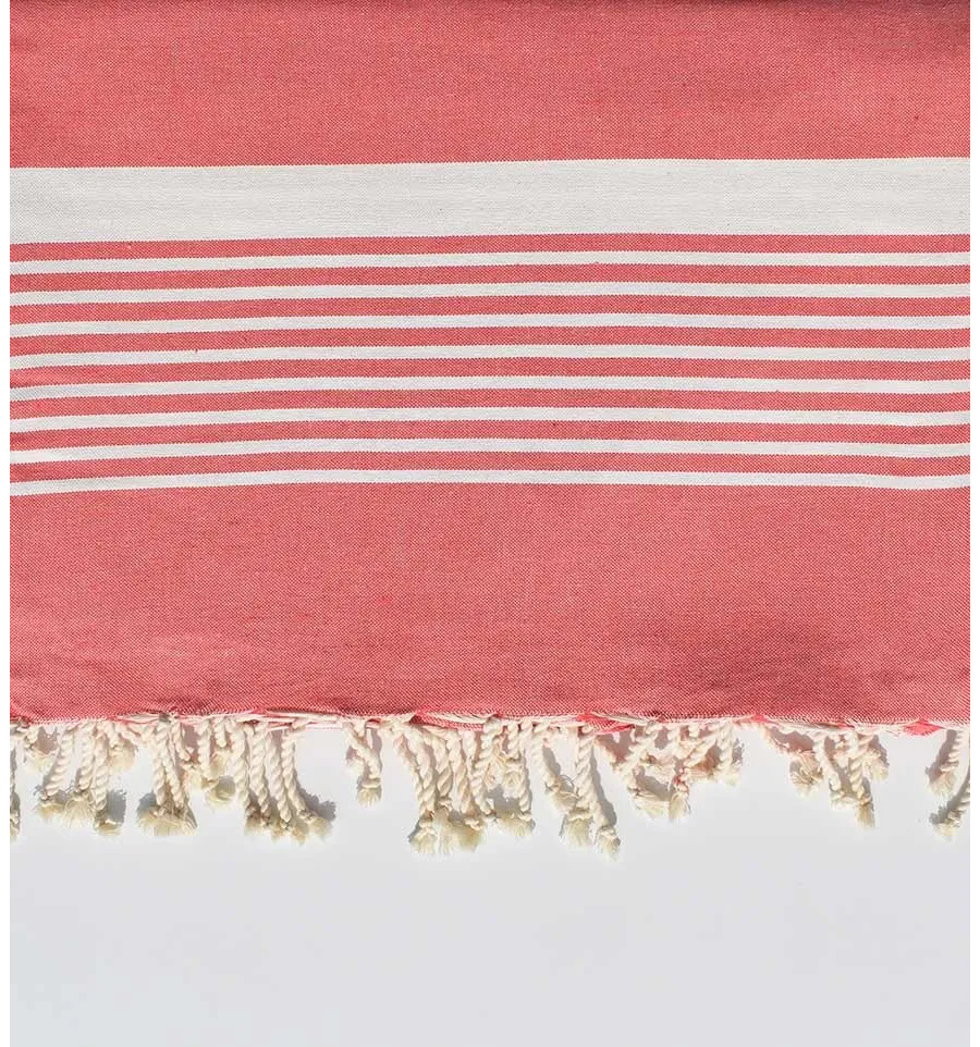 Grande fouta colore incarnato 2m * 2,85m Fouta Tunisia - 1