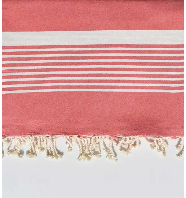 Grande fouta colore incarnato 2m * 2,85m Fouta Tunisia - 1