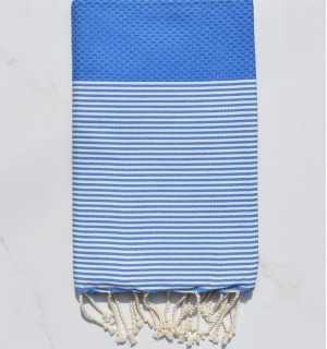 Fouta nido d'ape blu marino chiaro Fouta Tunisia - 1