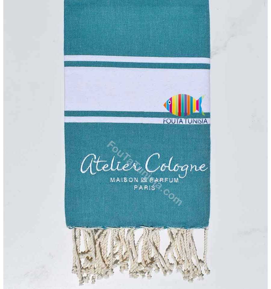 telo mare piatto ricamato atelier cologne Fouta Tunisia - 1