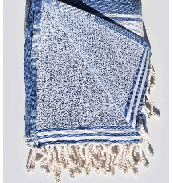 telo mare spugna jean blu Fouta Tunisia - 2