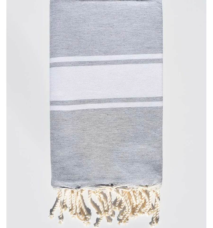 Fouta piatta grigio argento chiaro Fouta Tunisia - 1