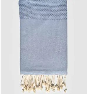 Fouta nido d'ape blu pervinca Fouta Tunisia - 1