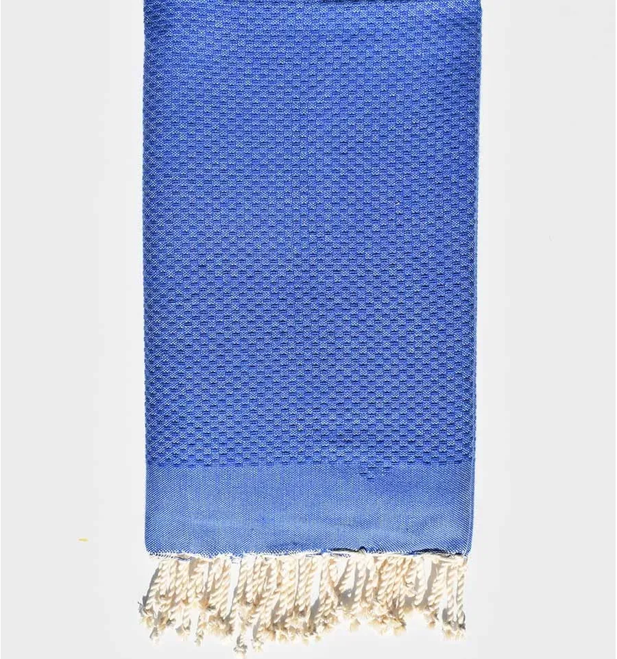 Fouta nido d'ape unita blu di persia Fouta Tunisia - 1