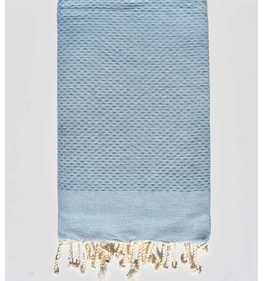 Fouta nido d'ape unita blu bondi chiaro Fouta Tunisia - 1