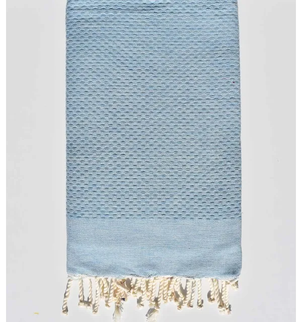 Fouta nido d'ape unita blu bondi chiaro Fouta Tunisia - 1