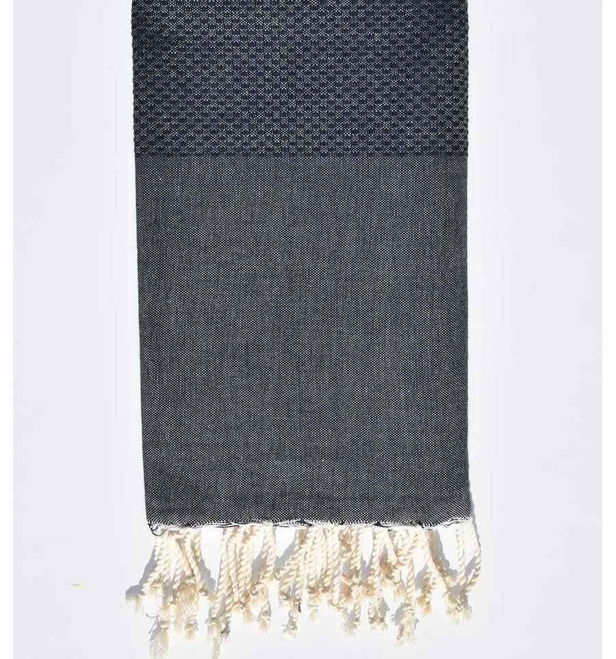 Fouta nido d'ape jeans blu scuro  - 1