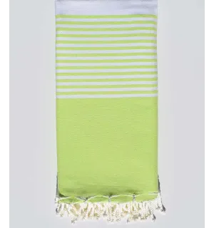 Grande fouta verde chiaro con strisce Fouta Tunisia - 1