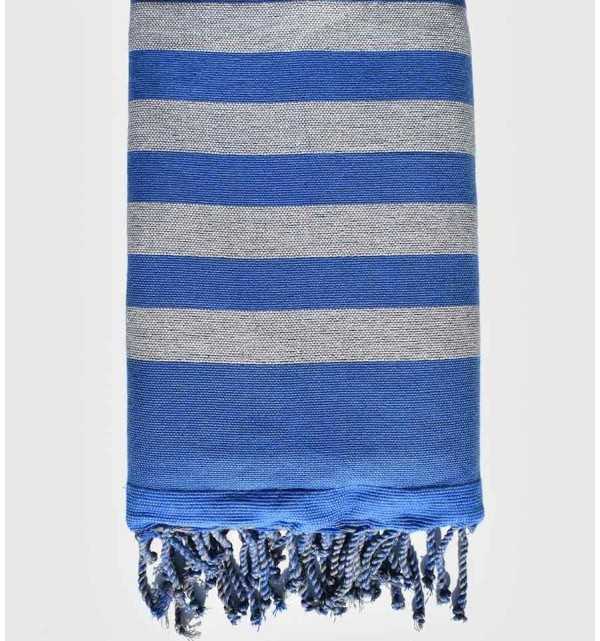 Telo mare Spugna grigio e blu Fouta Tunisia - 1