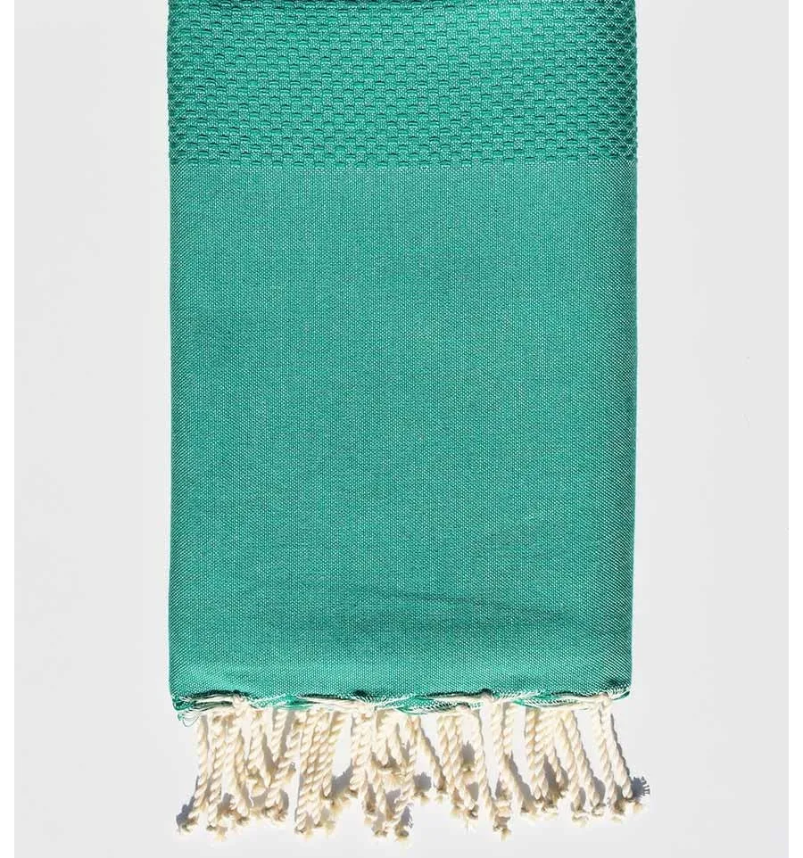 Fouta nido d'ape verde pastello scuro  - 1