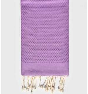 Serviette de plage nid d'abeille unie améthyste Fouta Tunisia - 1