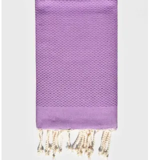 Serviette de plage nid d'abeille unie améthyste Fouta Tunisia - 1