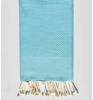 Serviette de plage bleu azur clair Fouta Tunisia - 1