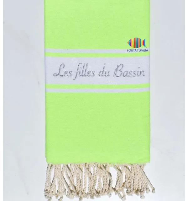 Telo mare piatto ricamato e personalizzato les filles dubassins Fouta Tunisia - 2