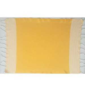 Set di 10 tovaglioli giallo ambra con strisce Fouta Tunisia - 1 2