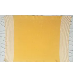 Set di 10 tovaglioli giallo ambra con strisce Fouta Tunisia - 1 2