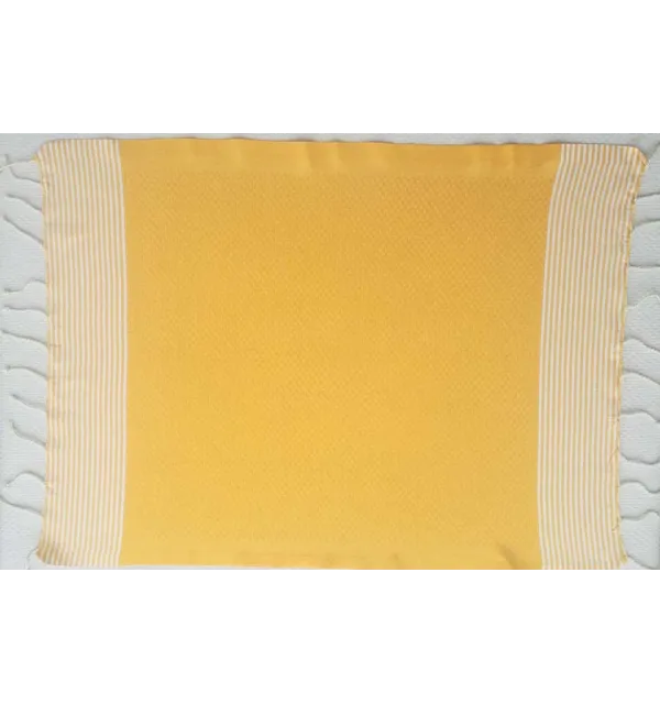 Set di 10 tovaglioli giallo ambra con strisce Fouta Tunisia - 2