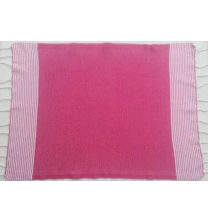 Set di 10 tovaglioli colore rosa con strisce Fouta Tunisia - 1 2