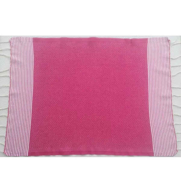 Set di 10 tovaglioli colore rosa con strisce Fouta Tunisia - 2