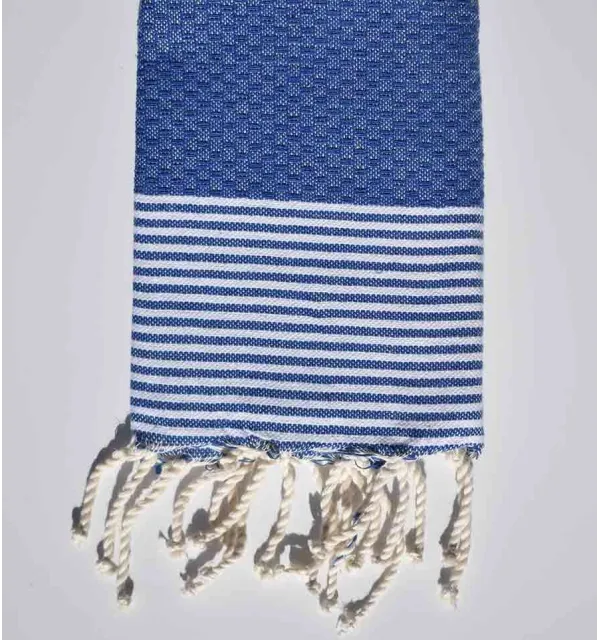 Set di 10 tovaglioli blu con strisce Fouta Tunisia - 1