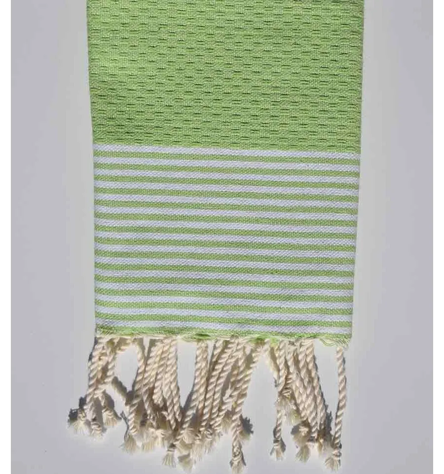 Set di 10 tovaglioli verde anice chiaro Fouta Tunisia - 3