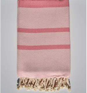 Fouta chevron rosa pastello e rosa scuro Fouta Tunisia - 1