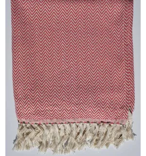 Plaid chevron rosa Fouta Tunisia - 1