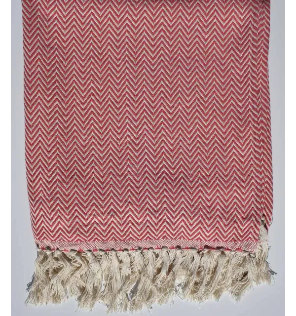 Plaid chevron rosa Fouta Tunisia - 1