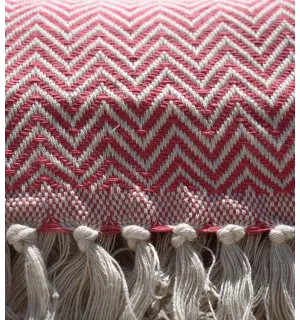 Plaid chevron rosa Fouta Tunisia - 1 2