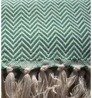 Plaid chevron verde Fouta Tunisia - 1 2