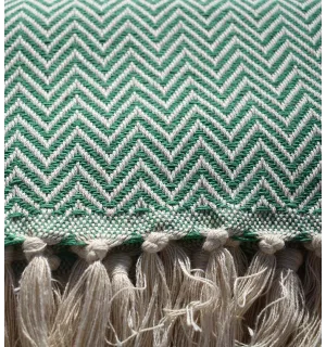 Plaid chevron verde Fouta Tunisia - 1 2