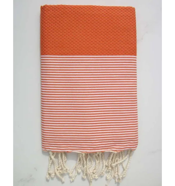 Fouta nido d'ape arancio scuro 