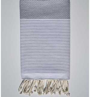 Fouta nido d'ape grigio topo medio Fouta Tunisia - 1