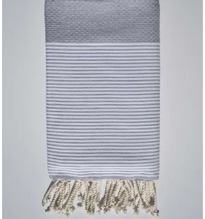 Fouta nido d'ape grigio topo medio Fouta Tunisia - 1