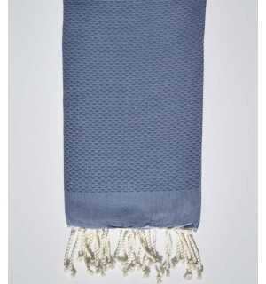 Telo mare unita denim blu Fouta Tunisia - 1