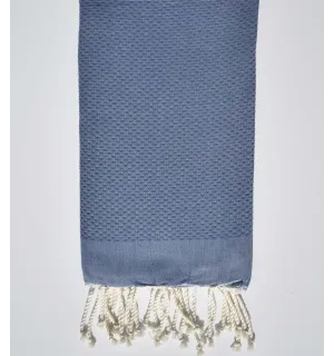 Telo mare unita denim blu Fouta Tunisia - 1