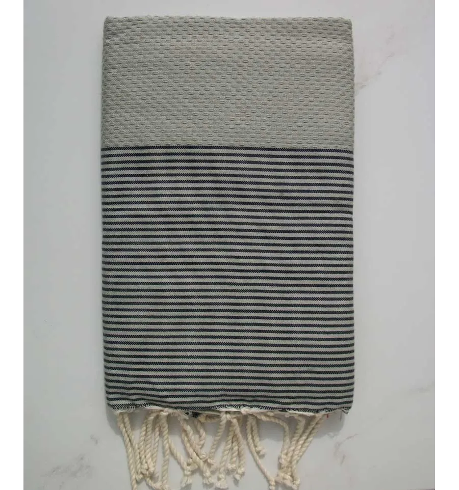 Fouta grigio righe grige anthracite 