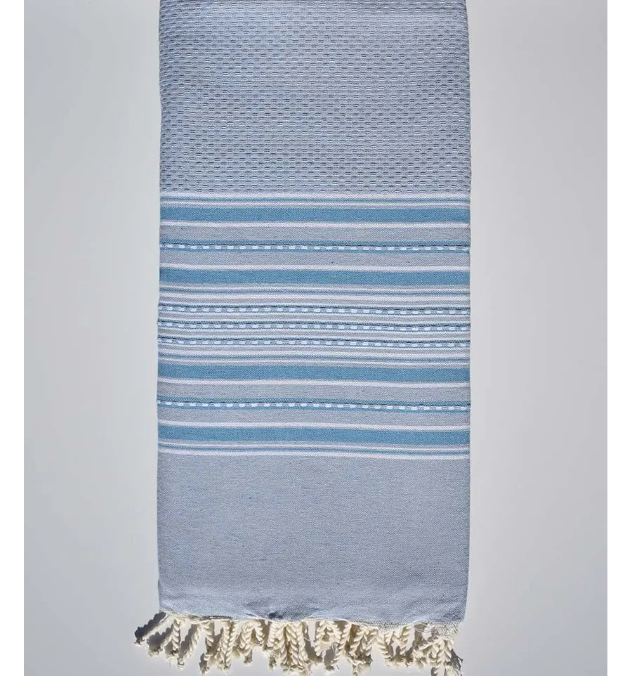 Grande fouta azzurro strisce blu medio 1.90m*2m  - 1