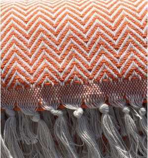 Plaid chevron arancione Fouta Tunisia - 1 2