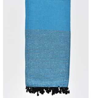 Grande fouta azzurro con lurex Fouta Tunisia - 1